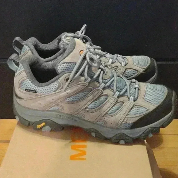 EUC Merrell MOAB 3 blue gray wide width hiking shoes‎ women's 8 - Picture 4 of 7